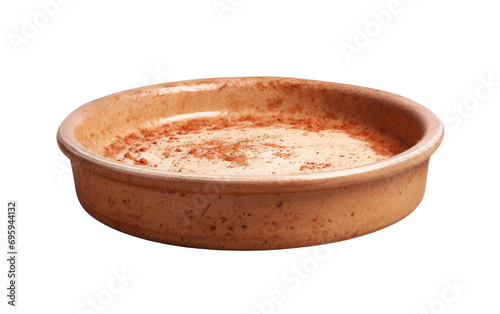 One Image of a Clay Pie Dish Perfect for Baking and Serving on a White or Clear Surface PNG Transparent Background.