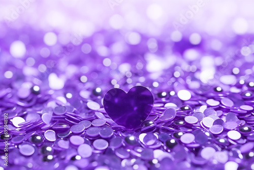 Purple background with heart effect.