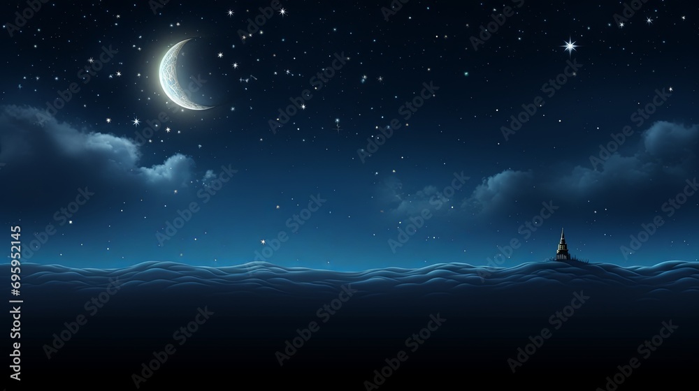 Crescent Moon Ramadan Background