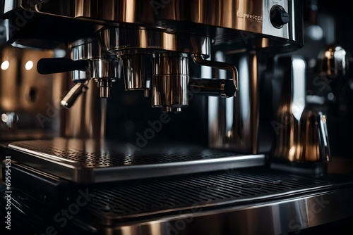 Closeup Delight as a Professional Coffee Machine Crafts photo