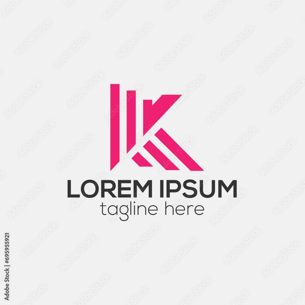 K letter logo, modern creative minimal line k logo design concept isolated vector template illustration