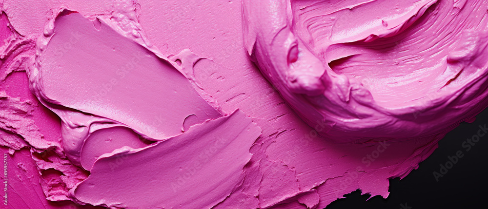 Obraz premium Close-up of acid pink brush strokes.