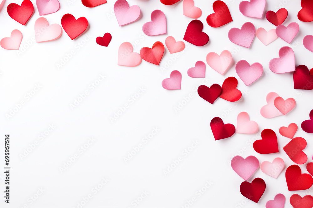 valentine's day background minimal 3D with red and pink heart , generative AI valentine's day background minimal 3D with red and pink heart , generative AI