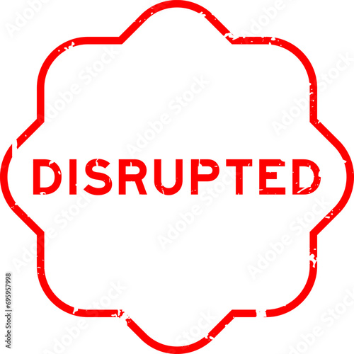 Grunge red disrupted word rubber seal stamp on white background