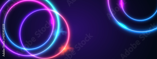 Abstract glowing neon lights background vector. 