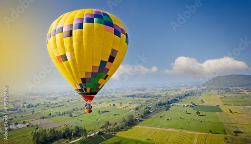 colorful hot air balloon on background generative ai