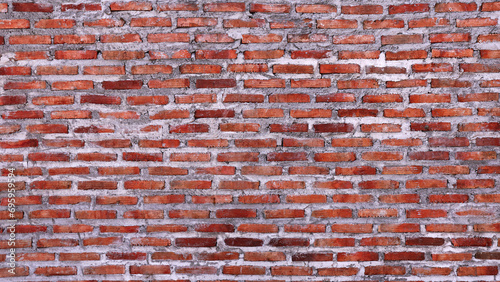 Empty old red brick wall made with blocks for abstract background and texture. beautiful patterns  space for work  close up