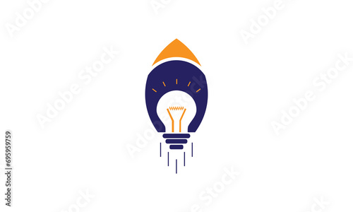 Rocket and 
lightbulb logo  with transparent png and editable vector file