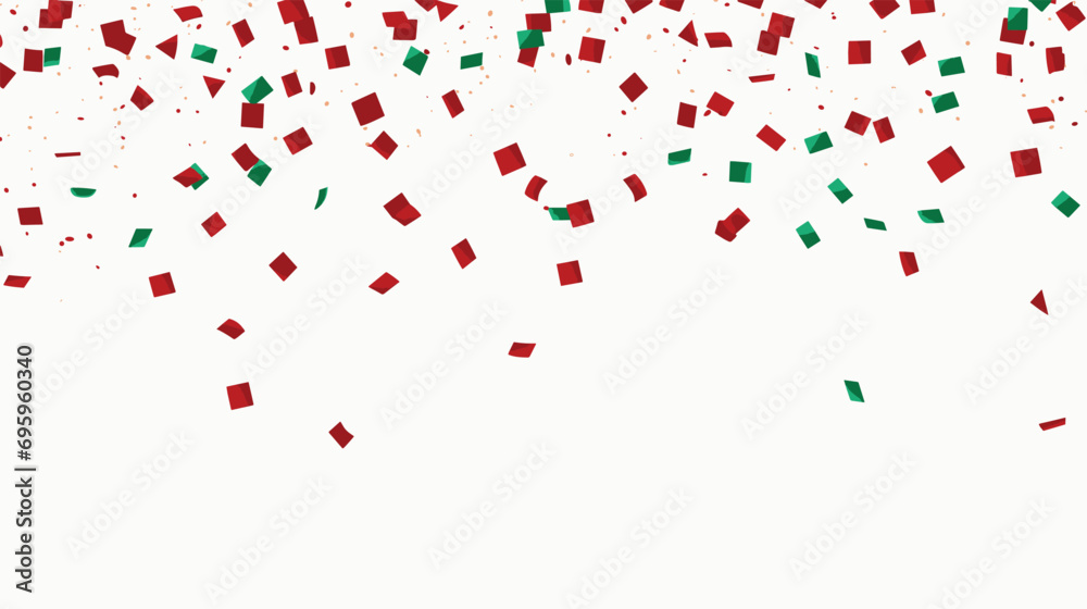 Green and Red Confetti Overlay with White Background