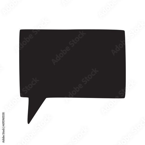 Hand drawn speech bubble isolated on white background