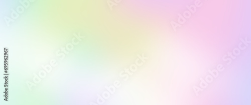 Abstract noisy gradient background of multicolored pastel yellow pink green white colors. Color palette, colorful pattern with a soft noise effect. Holographic blurred grainy gradient banner texture