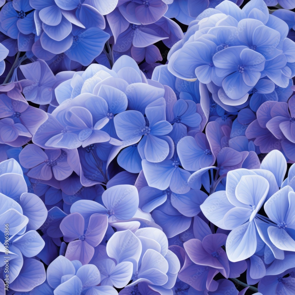 Beautiful hydrangea flower blooms from a top view with vibrant colors and delicate petals