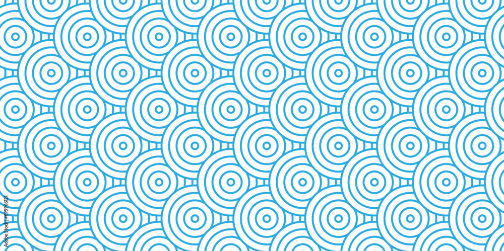 	
Modern diamond geometric waves spiral pattern and abstract circle wave lines. blue seamless tile stripe geomatics overlapping create retro square line backdrop pattern background. Overlapping Patter