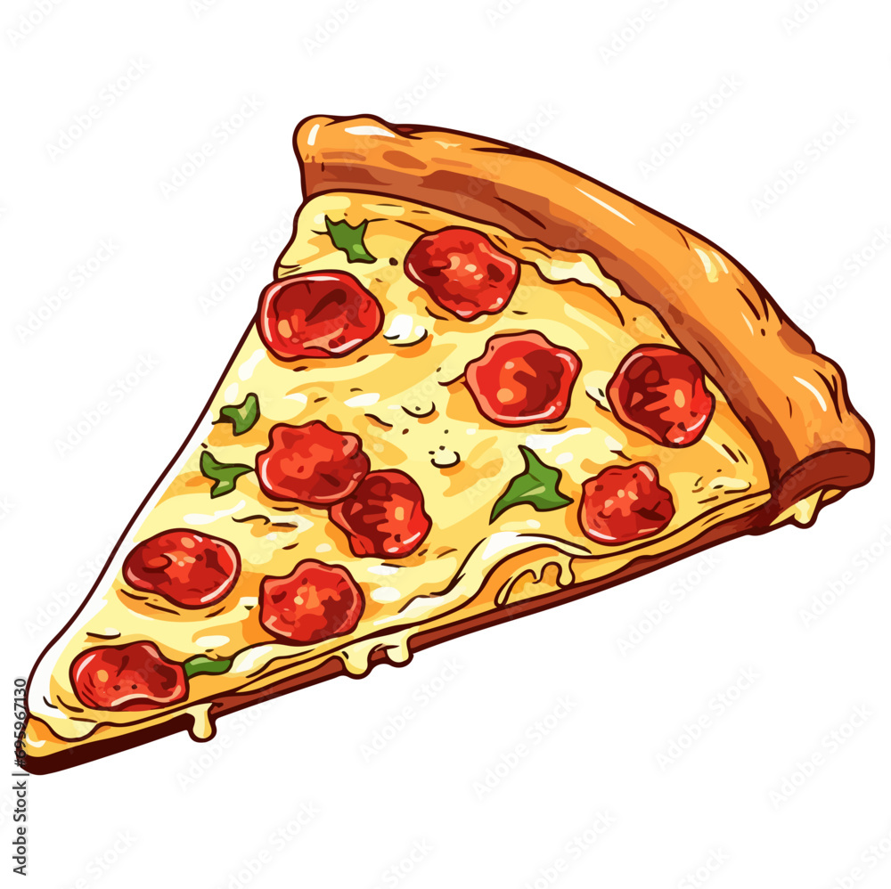 Slice of Melted Cheese Pepperoni Pizza Slice of Melted Cheese Pepperoni Pizza