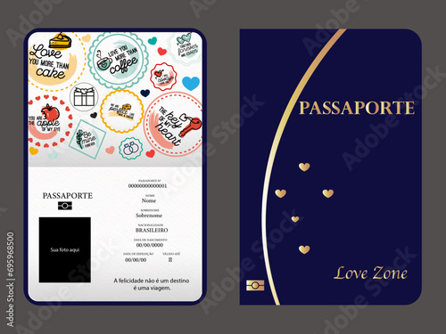 Passaporte presente namorados amor 