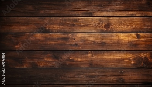 Aged brown rustic light illuminating single wooden texture for a warm and cozy wood background