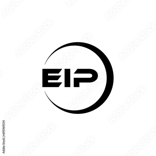EIP letter logo design with white background in illustrator, cube logo, vector logo, modern alphabet font overlap style. calligraphy designs for logo, Poster, Invitation, etc.