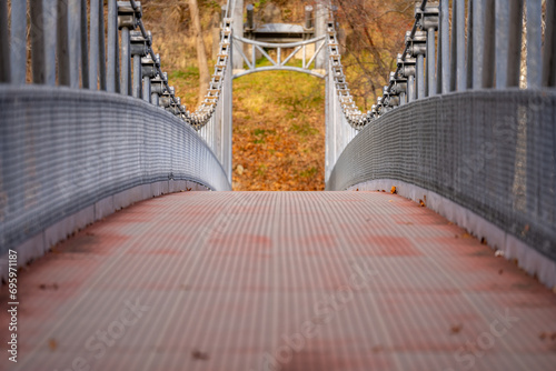 Popolopen Creek Suspension footbridge, pedestrian bridge, Fort Montgomery, New York.
 photo