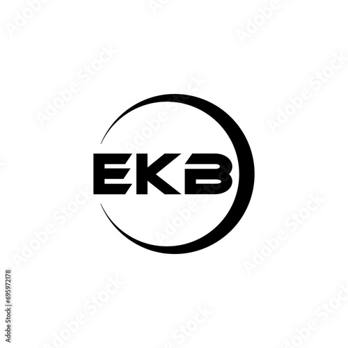 EKB letter logo design with white background in illustrator, cube logo, vector logo, modern alphabet font overlap style. calligraphy designs for logo, Poster, Invitation, etc. photo