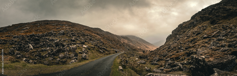 A road through the misty mountains, Kerry, Ireland