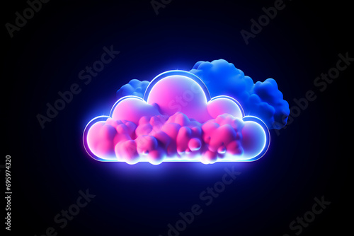 Creative 2D rendering icon for Cloud Computing with high-resolution quality, offering a simple and visually appealing representation.