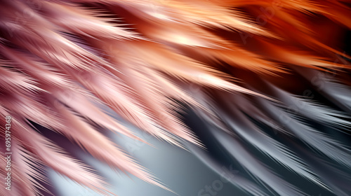 Abstract blurred gradient background with wild bird feathers.