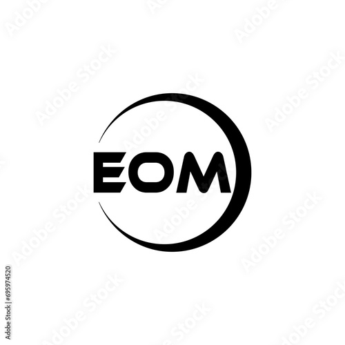 EOM letter logo design with white background in illustrator, cube logo, vector logo, modern alphabet font overlap style. calligraphy designs for logo, Poster, Invitation, etc. photo