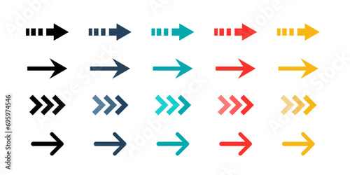 Arrows vector collection. Arrows set vector illustration. Colorful arrow symbols. vector icon. Arrows set icon. Arrow icon. Vector illustration