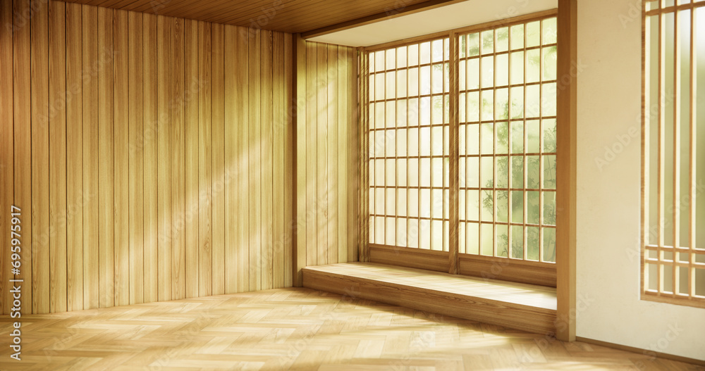 cleaning Interior, wood Empty room and wooden floor room modern style. cleaning Interior, wood Empty room and wooden floor room modern style.
