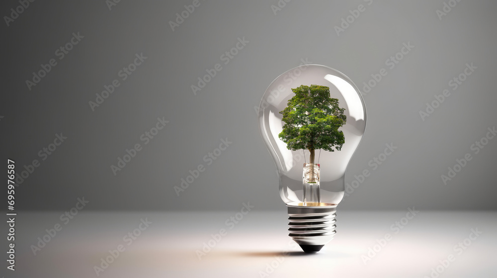 Glowing glass light bulb on grey background Glowing glass light bulb on grey background