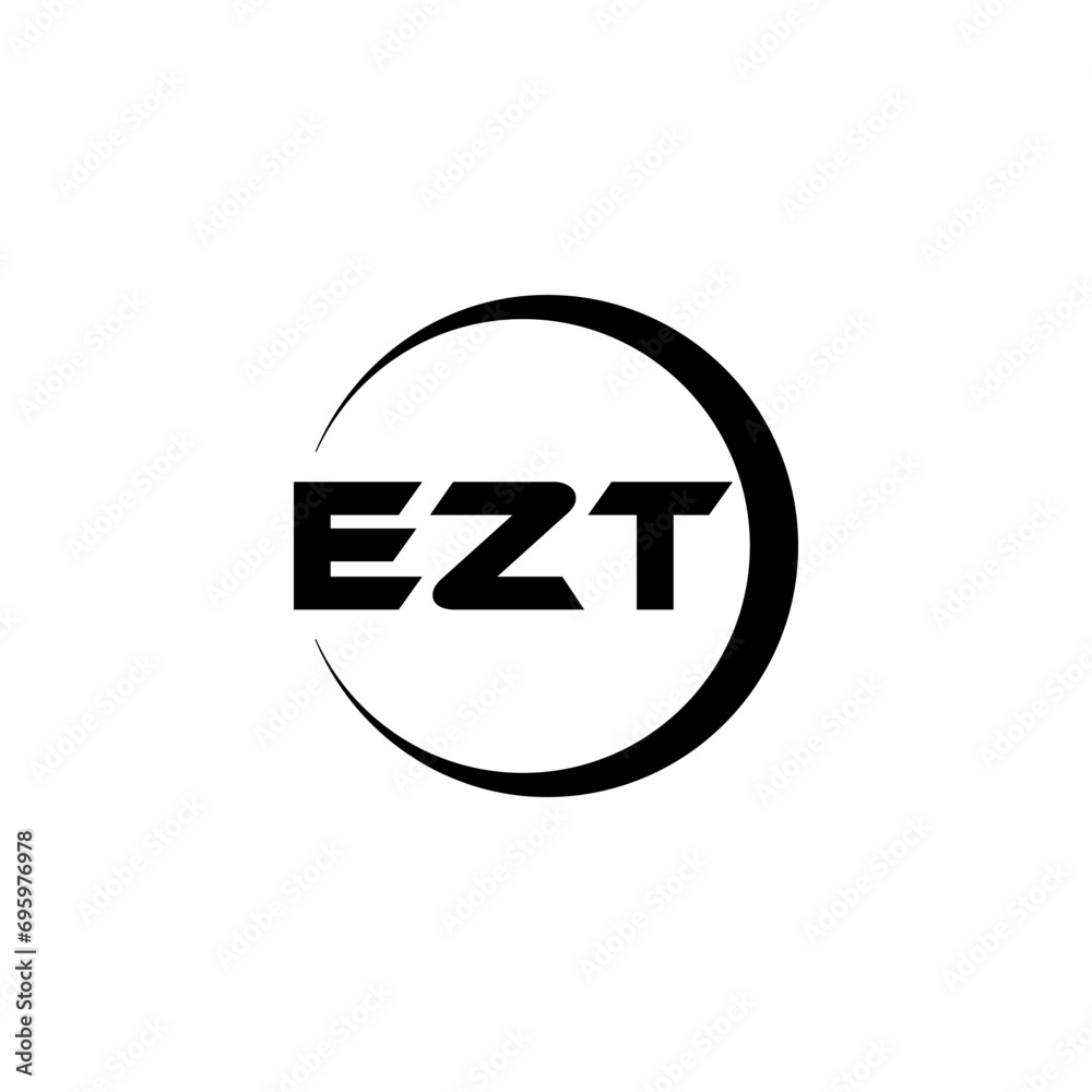 EZT letter logo design with white background in illustrator, cube logo, vector logo, modern alphabet font overlap style. calligraphy designs for logo, Poster, Invitation, etc.