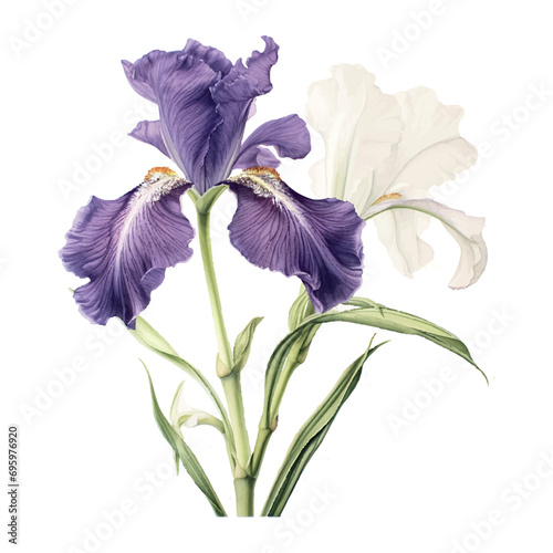 rogue rose iris print on white tile, in the style detailed botanical studies