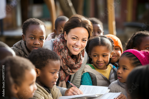 Teacher Examining Children's Performance