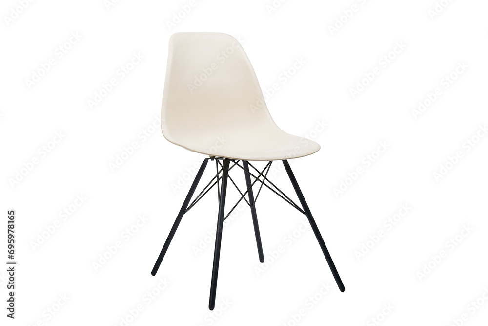 Plastic white chair on a white background Plastic white chair on a white background