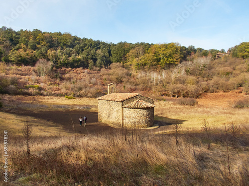 Santa Margarida chapel in La Garrotxa volcanic area. Catalunya, Spain photo