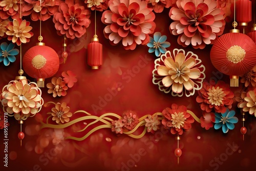 Whimsical Wonders Paper Art New Year Banner Unveils a Mesmerizing Tapestry of Creativity, Adding Elegance to Celebratory Visual Delights. created with Generative AI