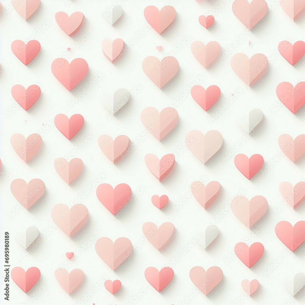light pink heart pattern ai image 