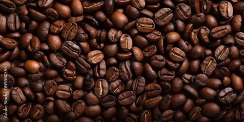 Fresh brown and Roasted coffee beans.