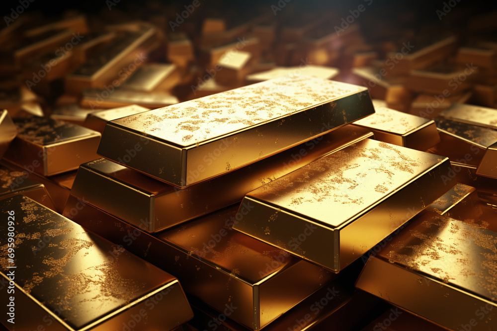 Gold bars in a bank vault, investment in gold Stock Illustration ...