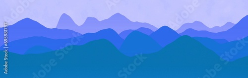 modern hills at the sunrise digital drawn background illustration