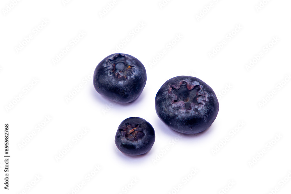 A fresh blueberry isolated on white background