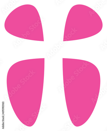 Pink cross design in minimalist art style Vector Art