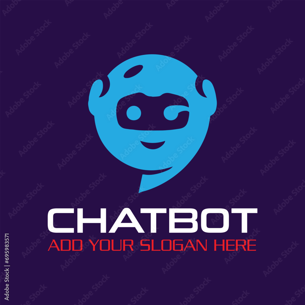 chat bot and chat box logo design vector	format