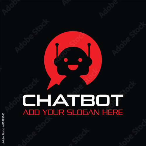 chat bot and chat box logo design vector	format photo