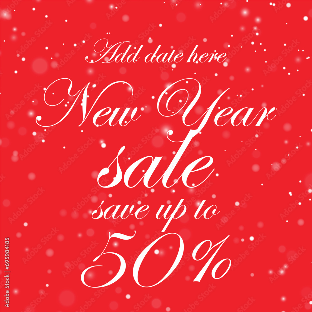 New year sale flyer poster or social media post design