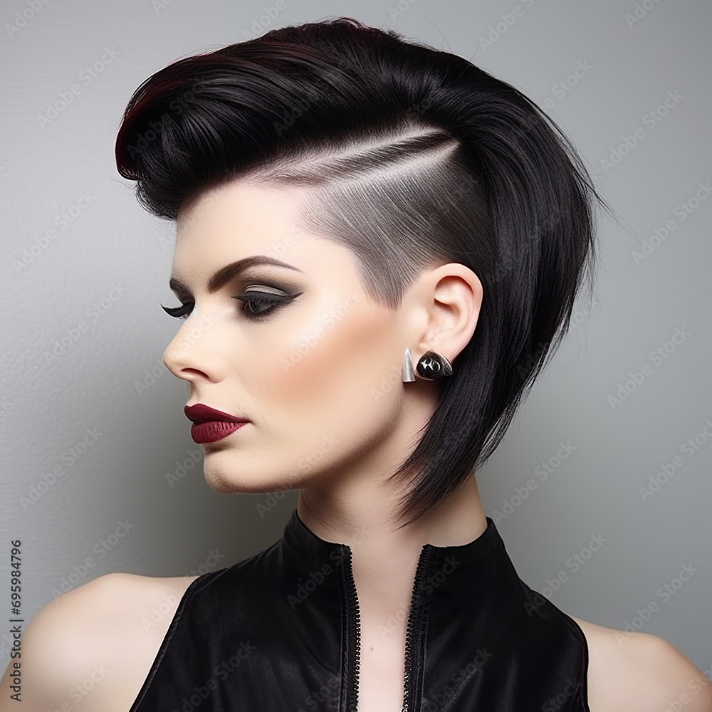 Bold and strong straight hairstyles for women, a modern, asymmetrical haircut, short on one side and longer on the other