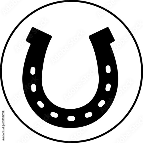 Horseshoe icon. Black Fill silhouette of horseshoe on transparent background. Horseshoe logo suitable for company logo, print, digital, icon, apps, and other marketing material purpose.