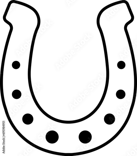 Horseshoe icon. Black Line silhouette of horseshoe on transparent background. Horseshoe logo editable stock suitable for company logo, print, digital, icon, apps, and other marketing material purpose.