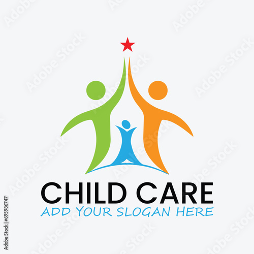 child daycare logo design vector format