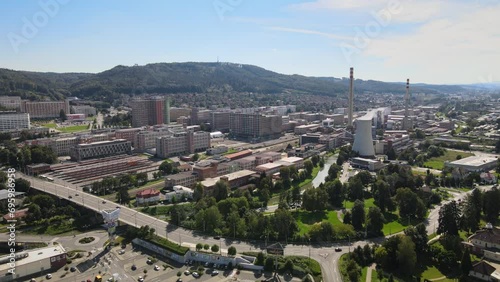 The aerial view of Zlin in the Czech Republic photo